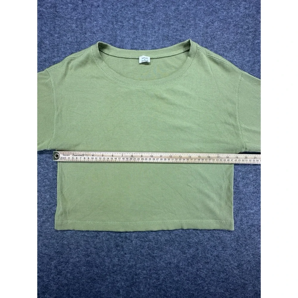 Aritzia‎ Wilfred Women Gabie Long Sleeve Tshirt Lime Green Size M